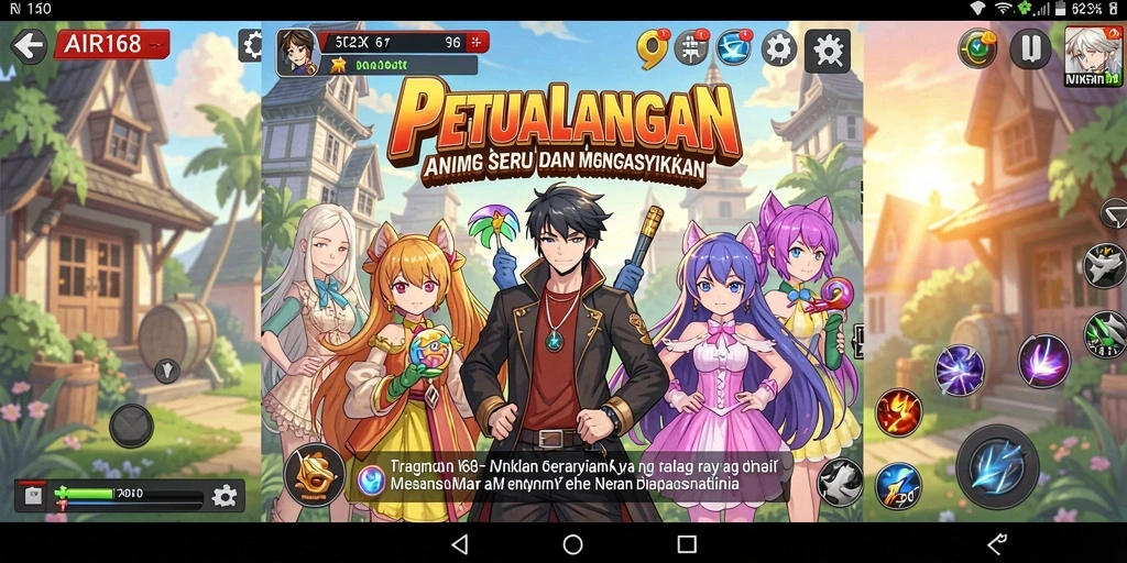 Tampilan gameplay AIR168 yang penuh warna dan dinamis.