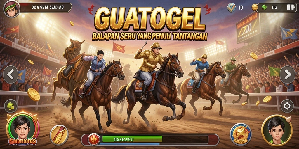 Tampilan gameplay balapan yang menegangkan di GUATOGEL.