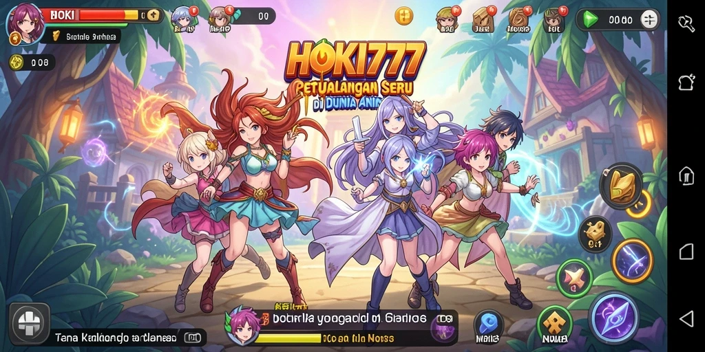Tangkapan layar HOKI777 menunjukkan pertarungan seru dengan karakter Anime.
