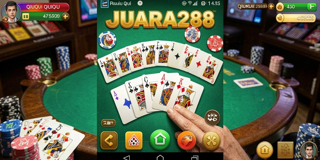 Tampilan interaksi seru dalam permainan QiuQiu JUARA288.