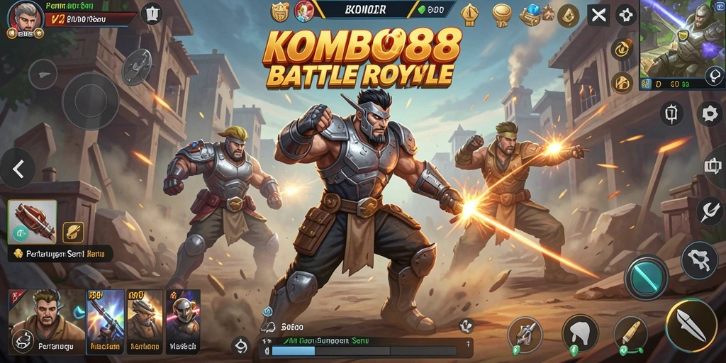 Tampilan gameplay seru dalam pertarungan Battle Royale KOMBO88.