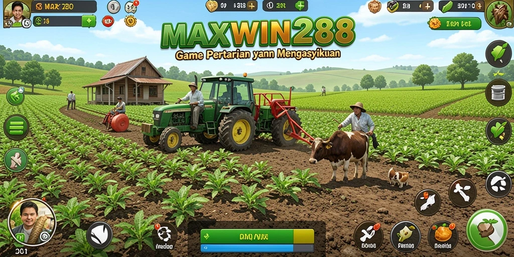 Tampilan gameplay menarik dalam game pertanian MAXWIN288.