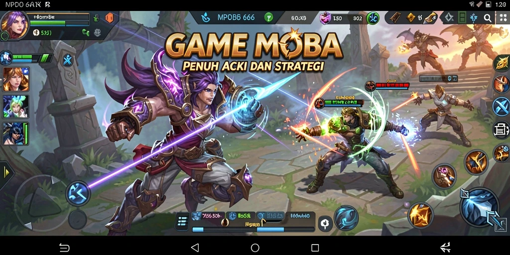 Screenshot MPO666 menampilkan aksi seru dalam gameplay MOBA.