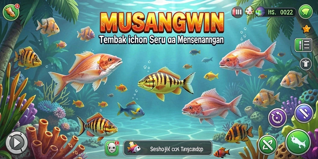 Tampilan gameplay <strong>MUSANGWIN</strong> yang seru dan menegangkan di dunia bawah laut.