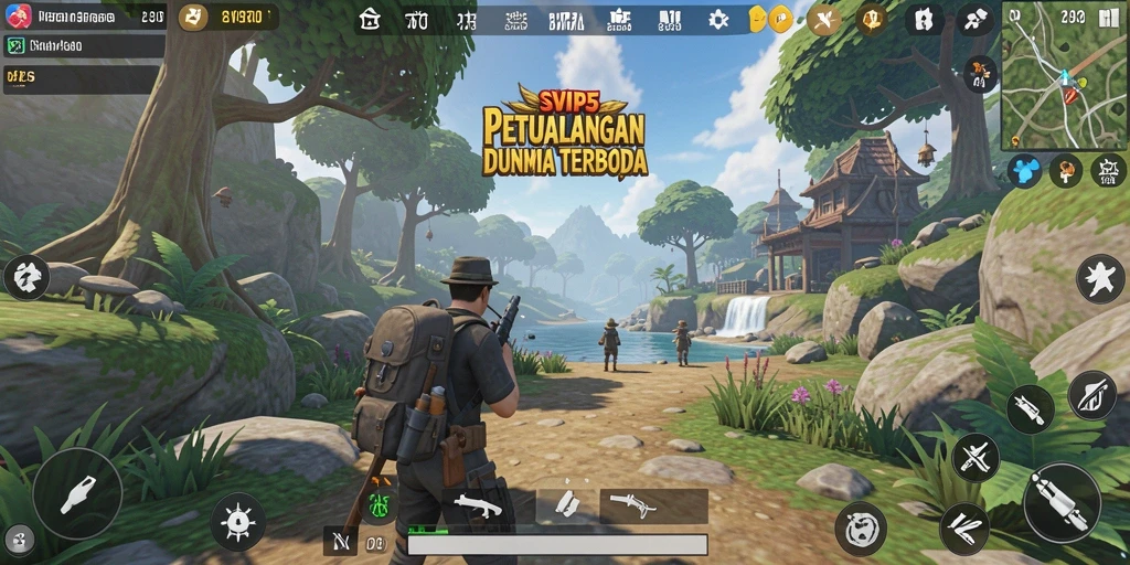 Tangkapan layar utama SVIP5 menampilkan petualangan di dunia terbuka.
